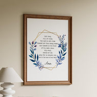 Hail Mary Prayer Print - Hail Mary Full of Grace - Unframed Prayer Print - Catholic Prayer UNFRAMED