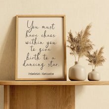 Load image into Gallery viewer, Nietzsche Quote Print: “You must have chaos within you..." Philosophy Poster
