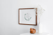 Load image into Gallery viewer, Serenity Prayer Print Reinhold Niebuhr sobriety gift Alcoholics Anonymous twelve step recovery - Full Prayer- VERSION 2 - Landscape
