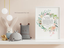 Load image into Gallery viewer, The Wonderful Things You Will Be – E.W. Martin Baby Girl Nursery Wall Art
