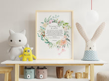 Load image into Gallery viewer, The Wonderful Things You Will Be – E.W. Martin Baby Girl Nursery Wall Art
