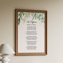 Load image into Gallery viewer, The Difference Poem By Grace L. Naessens Christian Poetry About Prayer - Framed &amp; Unframed Options
