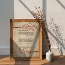 Load image into Gallery viewer, When You Are Old by William Butler Yeats WB Yeats Poetry Wall Art
