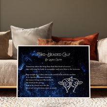 Load image into Gallery viewer, Two Headed Calf by Laura Gilpin Illustrated Poem Print There are twice as many stars as usual - Physical Poster Print Without Frame
