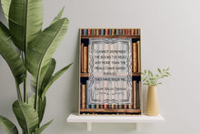Load image into Gallery viewer, Ralph Waldo Emerson Quote Print: Book Lover Gift, Bookish Wall Art
