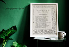 Load image into Gallery viewer, Do not stand at my grave and weep - Mary Elizabeth Frye Poem, In Loving Memory
