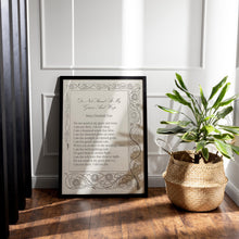 Load image into Gallery viewer, Do not stand at my grave and weep - Mary Elizabeth Frye Poem, In Loving Memory
