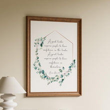Load image into Gallery viewer, Eleanor Roosevelt Quote Print: "A good leader inspires..."
