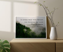 Load image into Gallery viewer, John Muir Quote - In every walk with Nature one receives far more than he seeks - Unframed print

