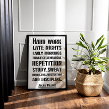 Load image into Gallery viewer, Jocko Willink Print Hard work, late nights, early mornings Inspirational poster Discipline equals freedom - Physical Art Print
