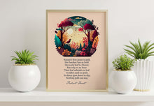 Load image into Gallery viewer, Nothing Gold Can Stay - Robert Frost Poem Print - Nature's first green is gold. Poetry Poster - Physical Print Without Frame

