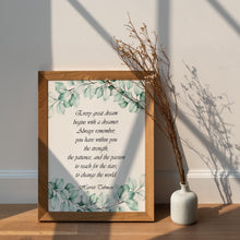 Load image into Gallery viewer, Harriet Tubman Quote Print – Strength, Patience, Passion

