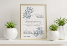 Load image into Gallery viewer, The Rose That Grew from Concrete Tupac Shakur Poem Print Inspirational Poetry Poster Print - Physical Art Print Without Frame
