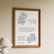 Load image into Gallery viewer, The Rose That Grew from Concrete Tupac Shakur Poem Print Inspirational Poetry Poster Print - Physical Art Print Without Frame
