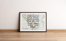 Load image into Gallery viewer, St Augustine Print The world is a book, and those who do not travel read only one page - Travel Poster for Home Framed &amp; Unframed Options
