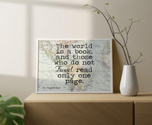 Load image into Gallery viewer, St Augustine Print The world is a book, and those who do not travel read only one page - Travel Poster for Home Framed &amp; Unframed Options
