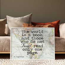 Load image into Gallery viewer, St Augustine Print The world is a book, and those who do not travel read only one page - Travel Poster for Home Framed &amp; Unframed Options
