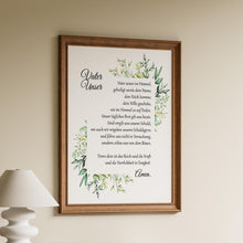 Load image into Gallery viewer, Vater Unser Kunstdruck - Christliche Wanddeko - German Lords Prayer Wall Art Print
