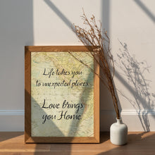 Load image into Gallery viewer, Travel Theme Decor "Life takes you to unexpected places. Love brings you Home."
