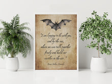 Load image into Gallery viewer, Dracula Book Quote Print Bram Stoker I am longing to be with you... Build our castles in the air Literary Wall Art Framed &amp; Unframed Options
