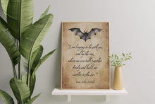 Load image into Gallery viewer, Dracula Book Quote Print Bram Stoker I am longing to be with you... Build our castles in the air Literary Wall Art Framed &amp; Unframed Options
