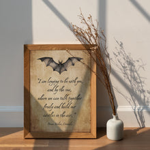 Load image into Gallery viewer, Dracula Book Quote Print Bram Stoker I am longing to be with you... Build our castles in the air Literary Wall Art Framed &amp; Unframed Options

