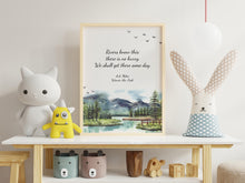 Load image into Gallery viewer, Winnie the Pooh Nursery Wall Art "Rivers know this: there is no hurry..." AA Milne Quote
