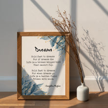 Load image into Gallery viewer, Dreams by Langston Hughes Poem Print Framed &amp; Unframed Options
