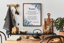 Load image into Gallery viewer, Dreams by Langston Hughes Poem Print Framed &amp; Unframed Options
