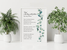 Load image into Gallery viewer, Hope is the thing with feathers Emily Dickinson Poetry Wall art - Framed &amp; Unframed Options
