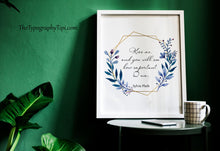 Load image into Gallery viewer, Sylvia Plath Quote Print – “Kiss me, and you will see how important I am.”
