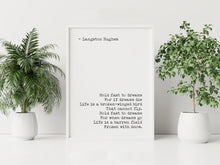 Load image into Gallery viewer, Langston Hughes Dreams Poem Print: Unframed or Framed
