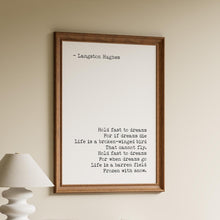 Load image into Gallery viewer, Langston Hughes Dreams Poem Print: Unframed or Framed
