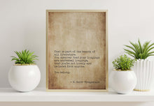Load image into Gallery viewer, F Scott Fitzgerald Quote Print, "You Belong", Book Lover Gift
