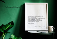 Load image into Gallery viewer, F Scott Fitzgerald Quote Print, "You Belong", Book Lover Gift

