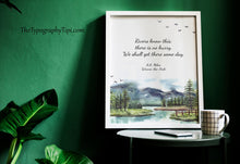 Load image into Gallery viewer, Winnie the Pooh Nursery Wall Art "Rivers know this: there is no hurry..." AA Milne Quote
