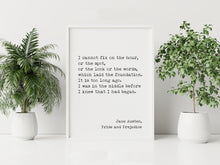 Load image into Gallery viewer, Jane Austen Pride and Prejudice Quote Print
