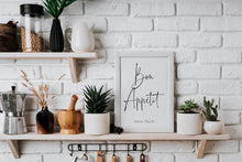 Load image into Gallery viewer, Bon Appétit Print Julia Child Quote French Kitchen Wall Art
