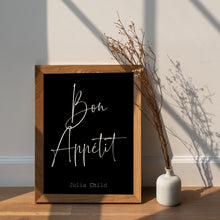 Load image into Gallery viewer, Bon Appétit Print Julia Child Quote French Kitchen Wall Art
