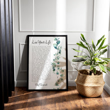 Load image into Gallery viewer, Live Your Life by Chief Tecumseh Native American Poetry Poster Print, Physical Print Without Frame
