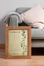 Load image into Gallery viewer, Live Your Life by Chief Tecumseh Native American Poetry Poster Print, Physical Print Without Frame
