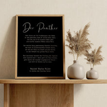 Load image into Gallery viewer, Der Panther Gedicht Rainer Maria Rilke German Poem Art Print - UNFRAMED - Rilke Gedicht Deutsch
