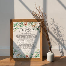 Load image into Gallery viewer, Don't Quit - John Greenleaf Whittier Poem - Inspirational Poetry - Unframed print
