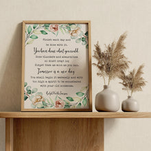 Load image into Gallery viewer, Emerson Quote Print: "Finish Each Day... Tomorrow is a New Day"
