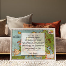 Load image into Gallery viewer, Mark Twain Quote Travel is fatal to prejudice, bigotry, and narrow-mindedness book lover Print for home library office wall Art UNFRAMED
