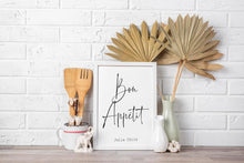 Load image into Gallery viewer, Bon Appétit Print Julia Child Quote French Kitchen Wall Art

