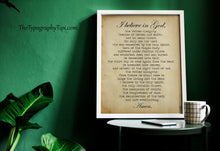 Load image into Gallery viewer, The Apostles' Creed Prayer Print The Apostles' Creed Unframed Prayer Print - Catholic Prayer
