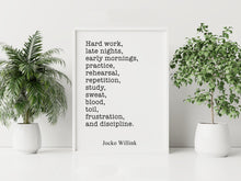 Load image into Gallery viewer, Jocko Willink Quote Print: Discipline Equals Freedom - Motivational Wall Art
