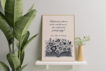 Load image into Gallery viewer, Oscar Wilde Quote Print With freedom, flowers, books, and the moon, who could not be perfectly happy? De Profundis Framed &amp; Unframed Options
