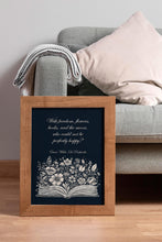 Load image into Gallery viewer, Oscar Wilde Quote Print With freedom, flowers, books, and the moon, who could not be perfectly happy? De Profundis Framed &amp; Unframed Options
